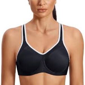 NEW SYROKAN 34D Women's Full Support Racerback Lined Underwire Sports Bra NWT